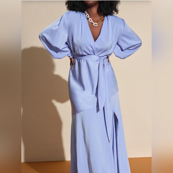 NWT Eloquii Satin Maxi Dress - Picture 2 of 7